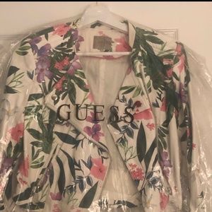 Guess white leather jacket